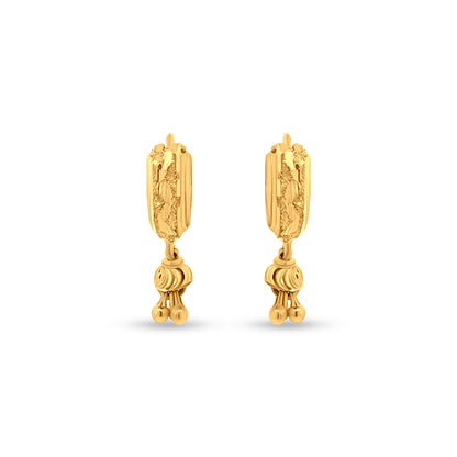 22k Gold Huggie Hoop Earrings with Trinkets