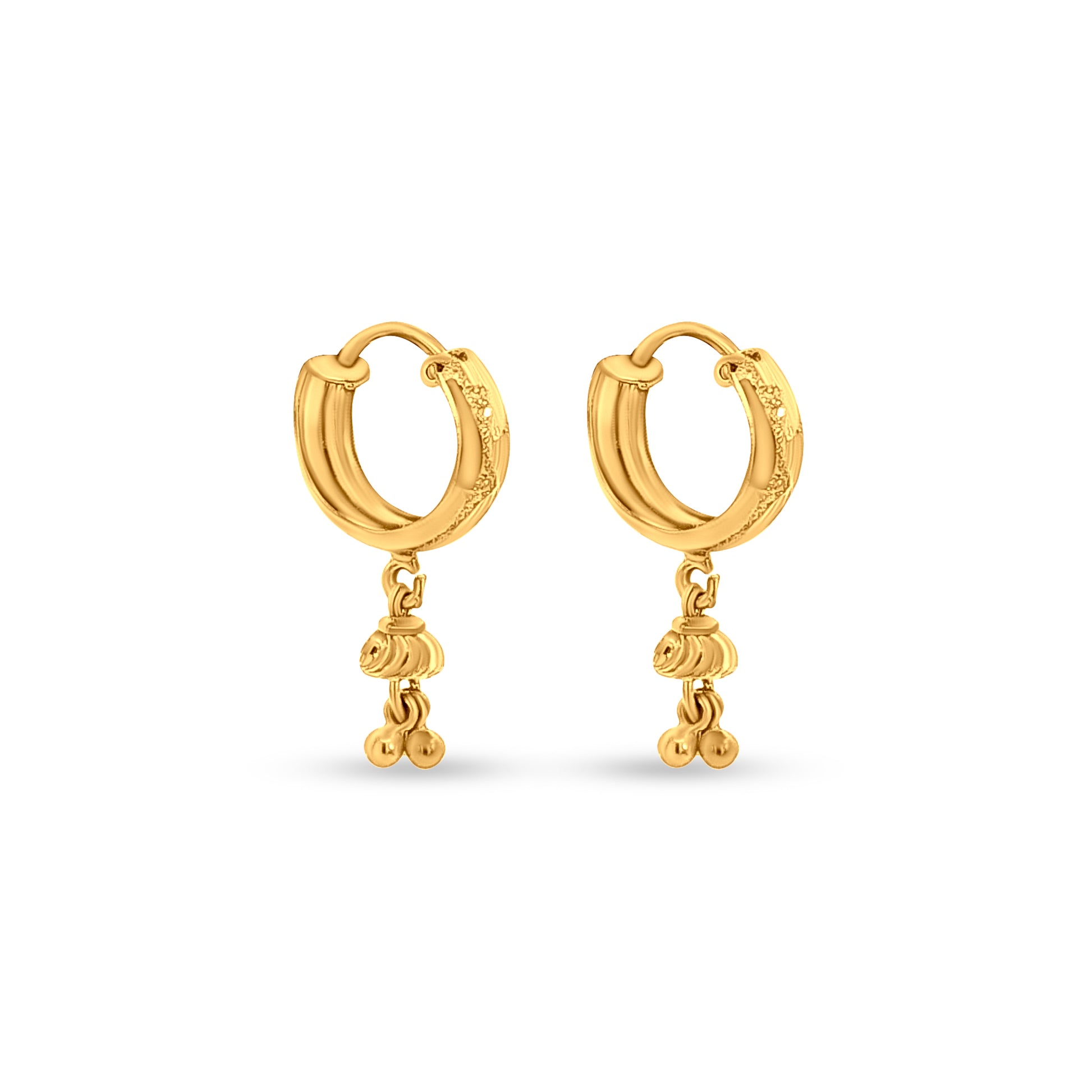 22k Gold Huggie Hoop Earrings with Trinkets