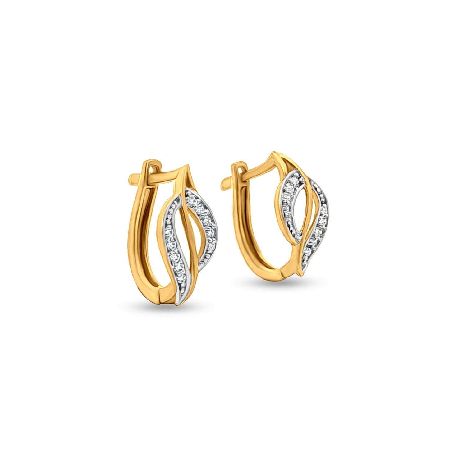 18k Gold Hoop Earrings with Omega Clip
