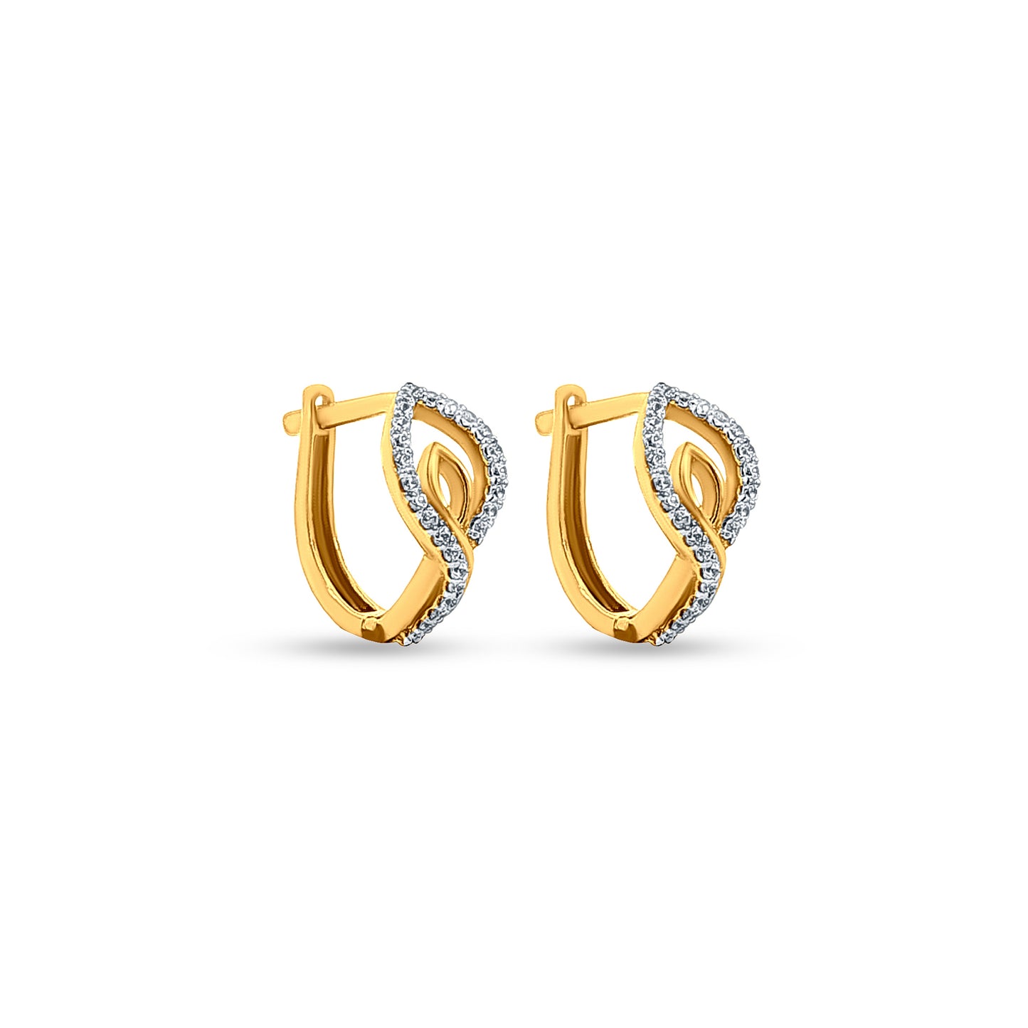Pushpani: 18k Yellow Gold Contemporary Hoop Earrings