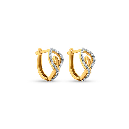 Pushpani: 18k Yellow Gold Contemporary Hoop Earrings