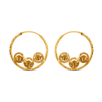 Circular Hoop Earring In 22K Gold