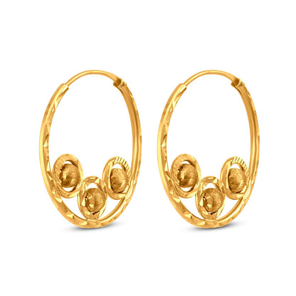 Circular Hoop Earring In 22K Gold
