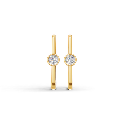 14K Gold Hoop Earrings with Cubic Zirconia Sparkle