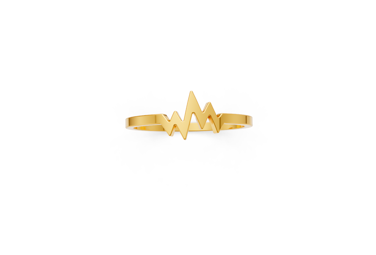 Sparsh - 14K Gold Heartbeat Ring