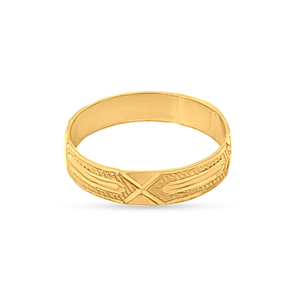 Golden Blossom 22k Yellow Gold Designer Couple Band Ring