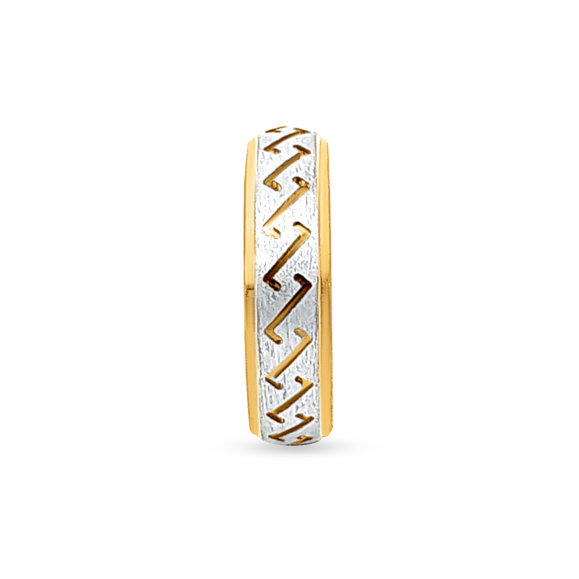 22k Yellow Gold Couple Ring Set with Partly Rhodium