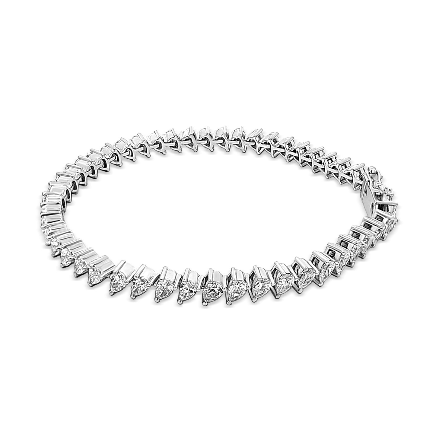 Eshana - 14K White Gold Pear Lab-Grown Diamond Bracelet