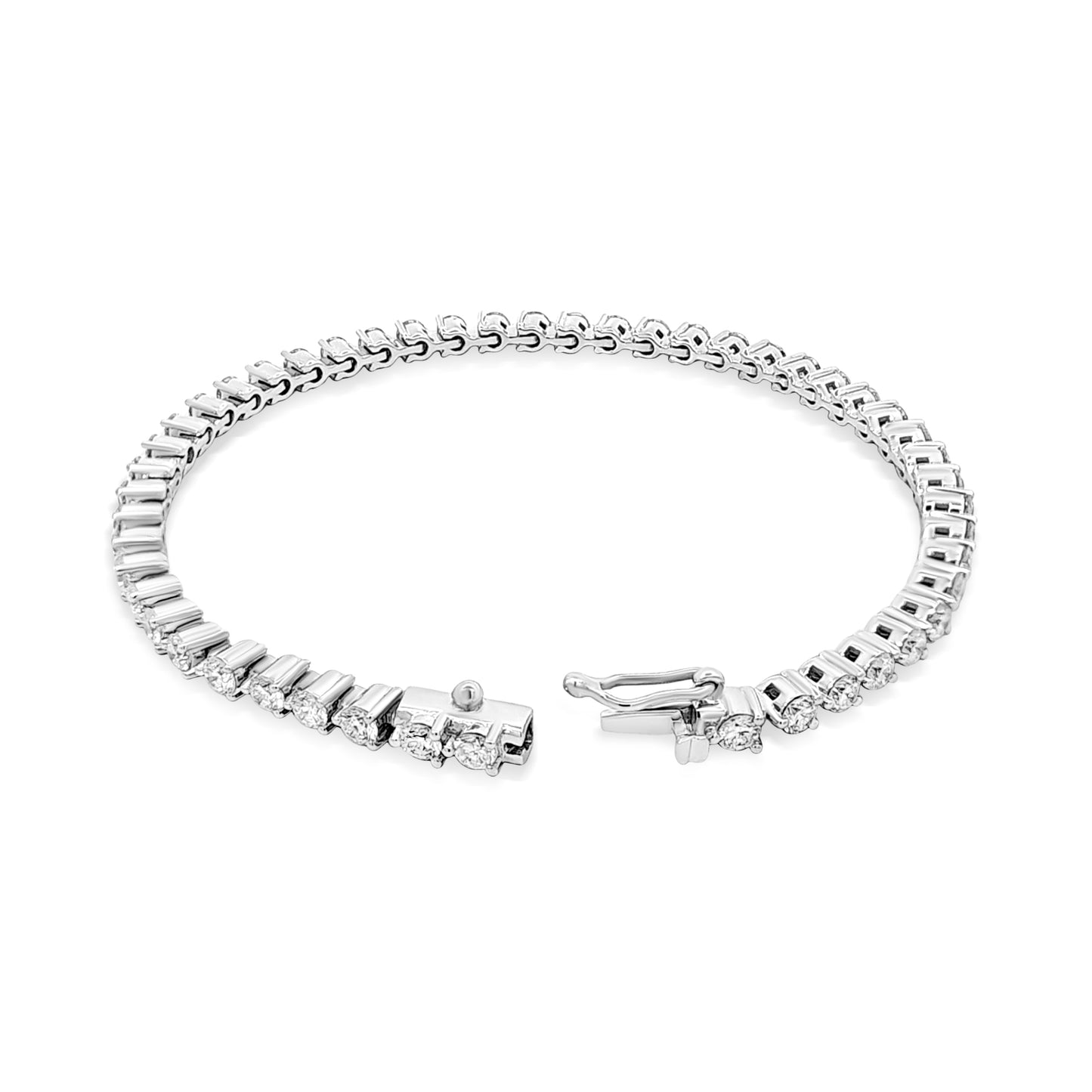 Tanvika - 14K White Gold Round Lab-Grown Diamond Tennis Bracelet