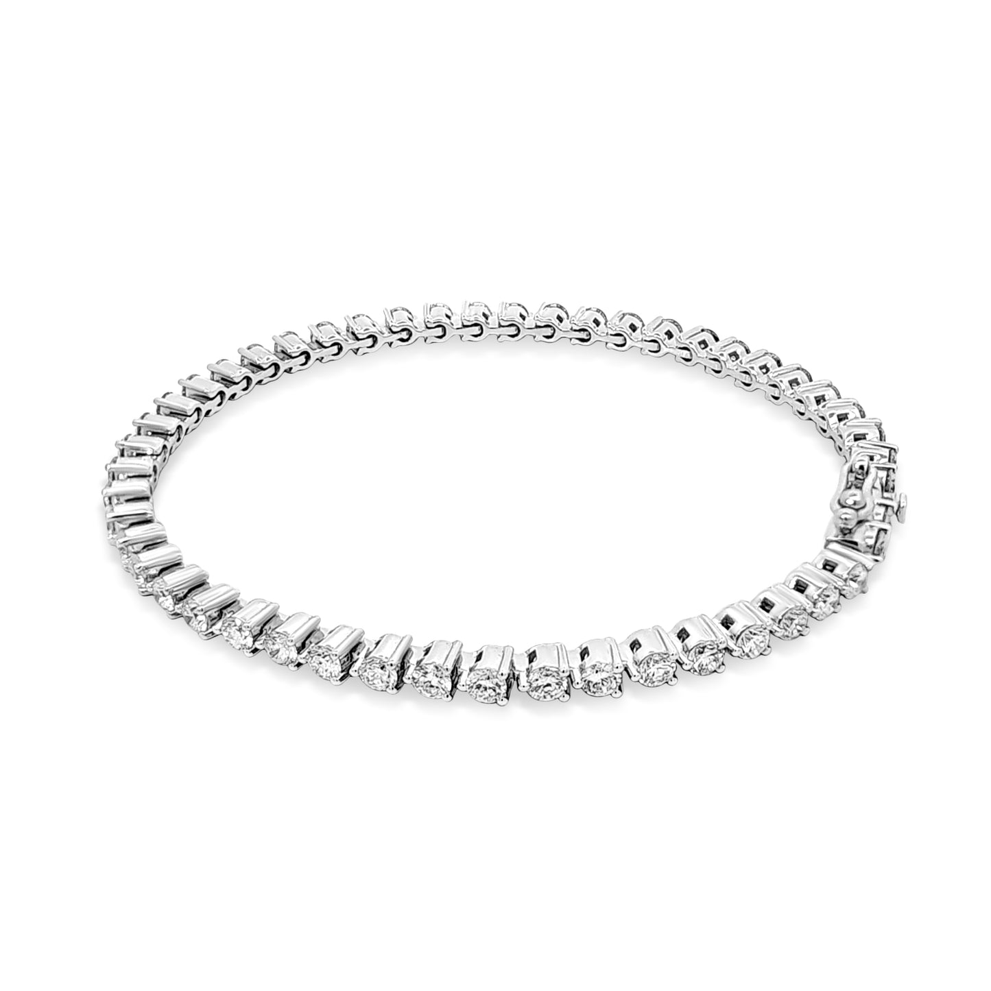 Tanvika - 14K White Gold Round Lab-Grown Diamond Tennis Bracelet