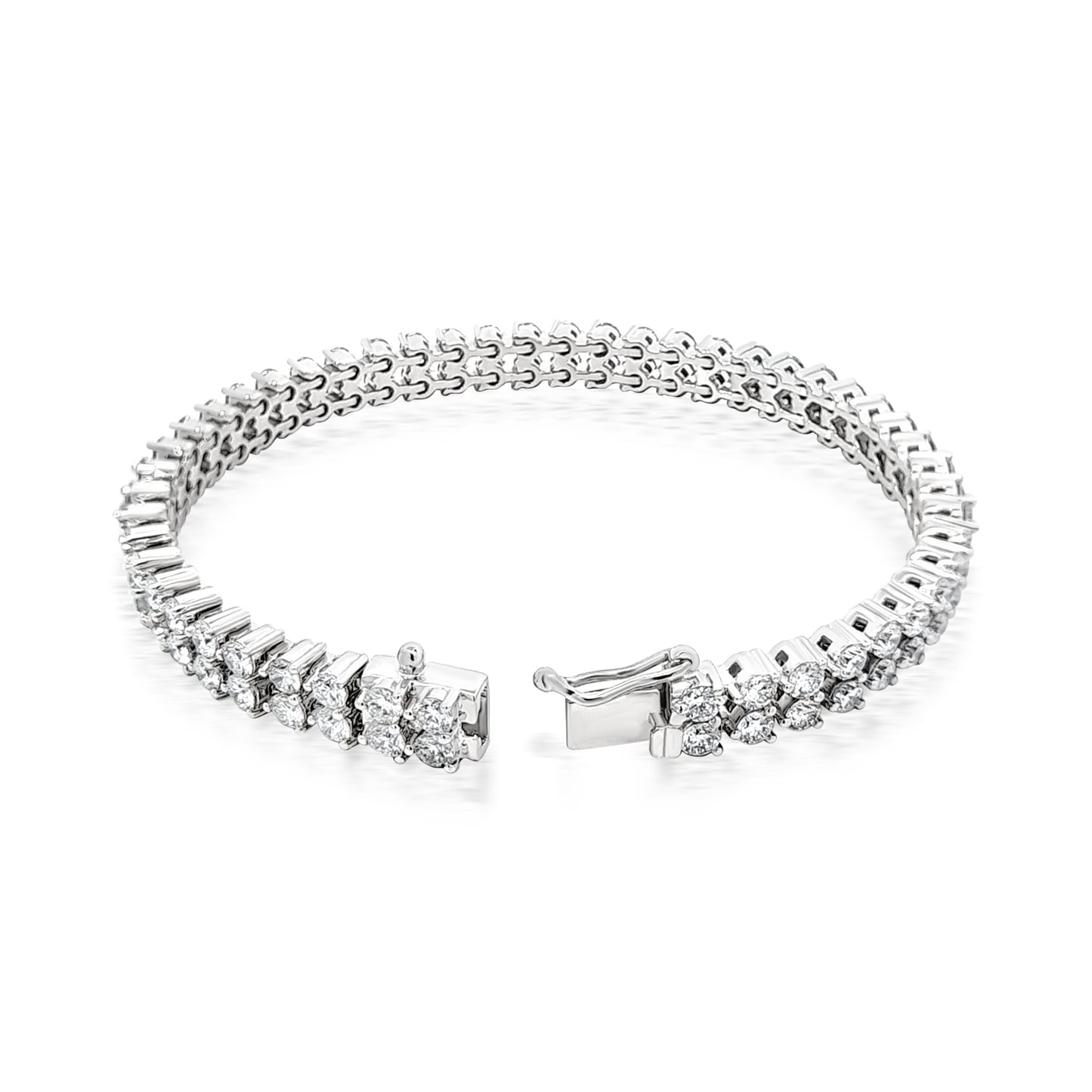 Advika - 14K White Gold Double-Layered Lab-Grown Diamond Tennis Bracelet