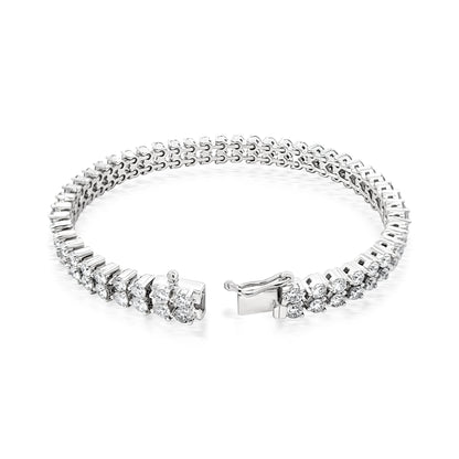 Advika - 14K White Gold Double-Layered Lab-Grown Diamond Tennis Bracelet