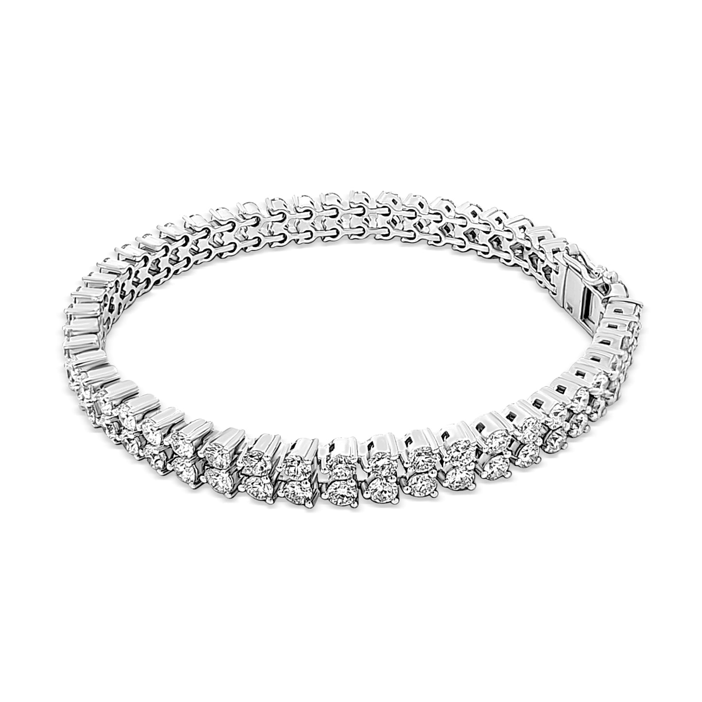 Advika - 14K White Gold Double-Layered Lab-Grown Diamond Tennis Bracelet