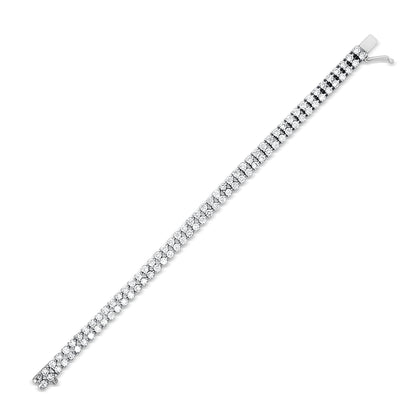 Advika - 14K White Gold Double-Layered Lab-Grown Diamond Tennis Bracelet