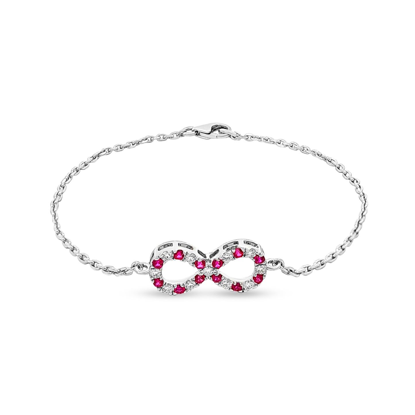 Anahita - 14K White Gold Lab-Grown Diamond Infinity Chain Bracelet