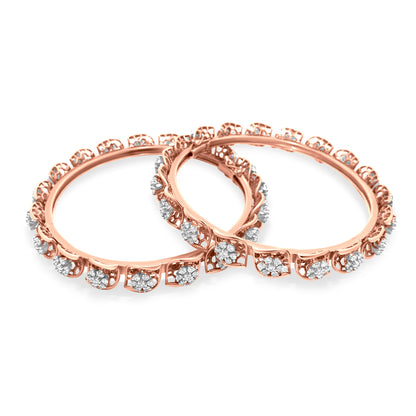 Classic 18K Rose Gold Vs Quality Bridal Diamond Bangle