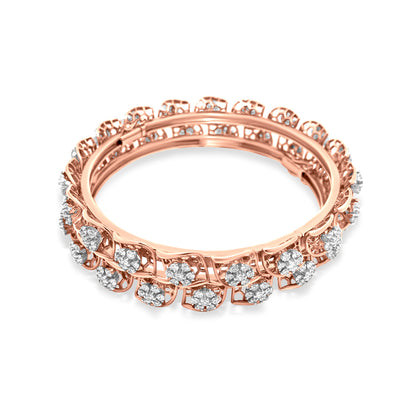 Classic 18K Rose Gold Vs Quality Bridal Diamond Bangle