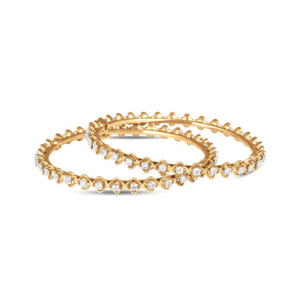 Diamond Bangle Set In 18K Yellow Gold