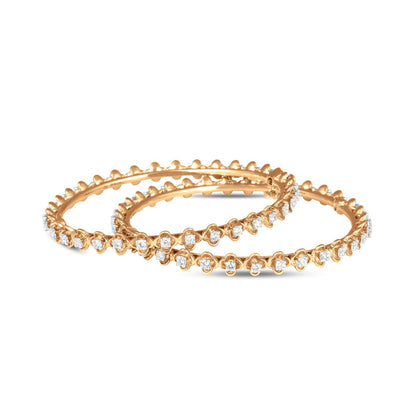 Diamond Bangle Set In 18K Yellow Gold