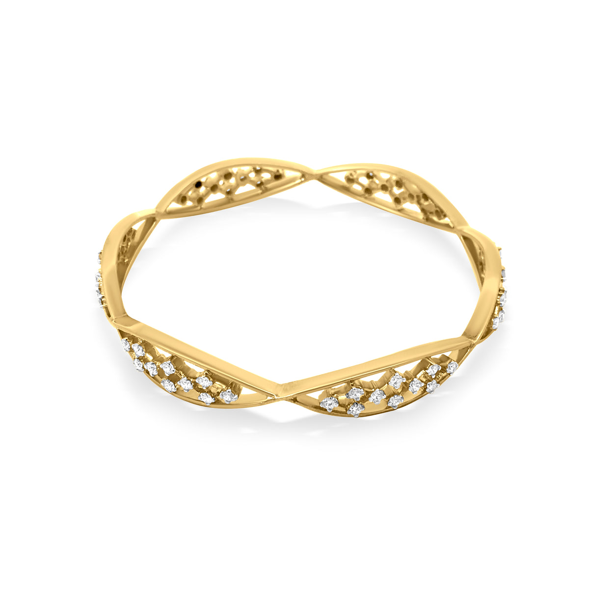 18K Yellow Gold Diamond Bangle