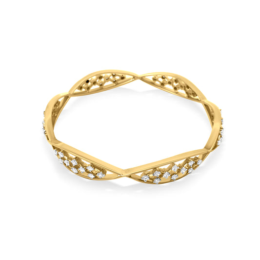 18K Yellow Gold Diamond Bangle