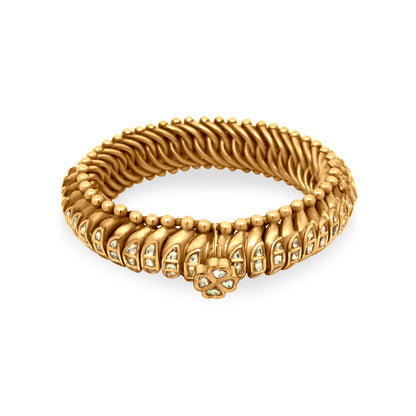 22K Yellow Gold Diamond Polki Bridal Bangle