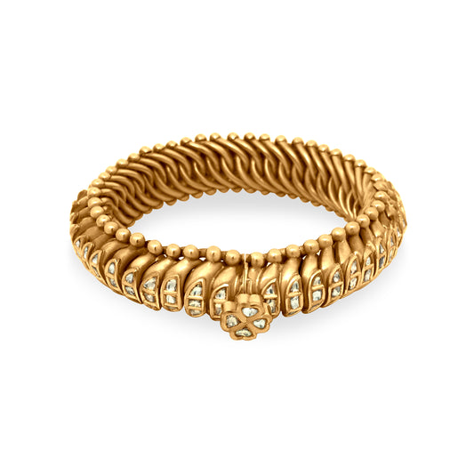 22K Yellow Gold Diamond Polki Bridal Bangle