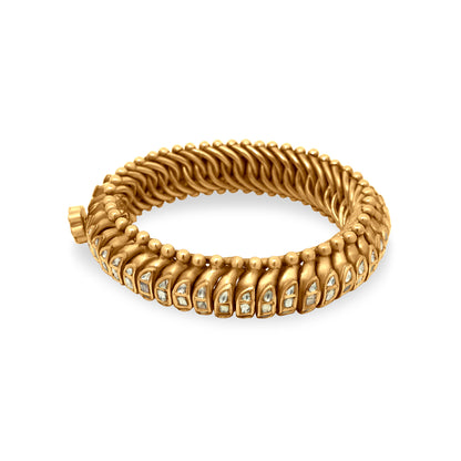 22K Yellow Gold Diamond Polki Bridal Bangle