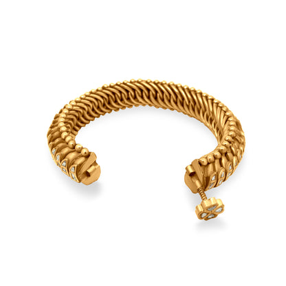 22K Yellow Gold Diamond Polki Bridal Bangle