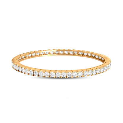 18K Yellow Gold Bangle With Round Diamonds