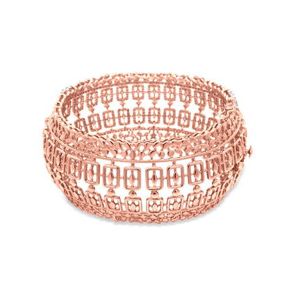 Diamond Cuff Bangle In 18K Rose Gold