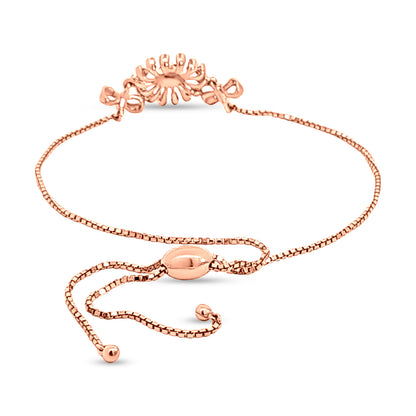 Pushpika Blooms: 18k Rose Gold Flower Motif Chain Bracelet