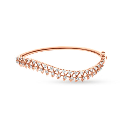 18k Rose Gold Wave Bangle