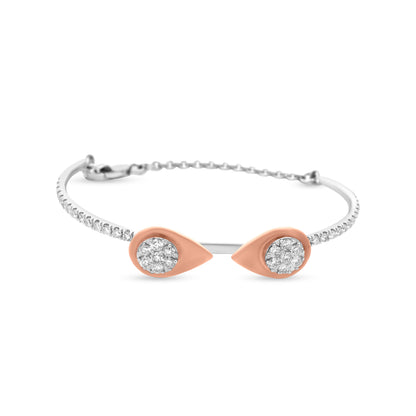 18K White and Rose Gold Aesthetic Diamond Bracelet For Women? And Girl?