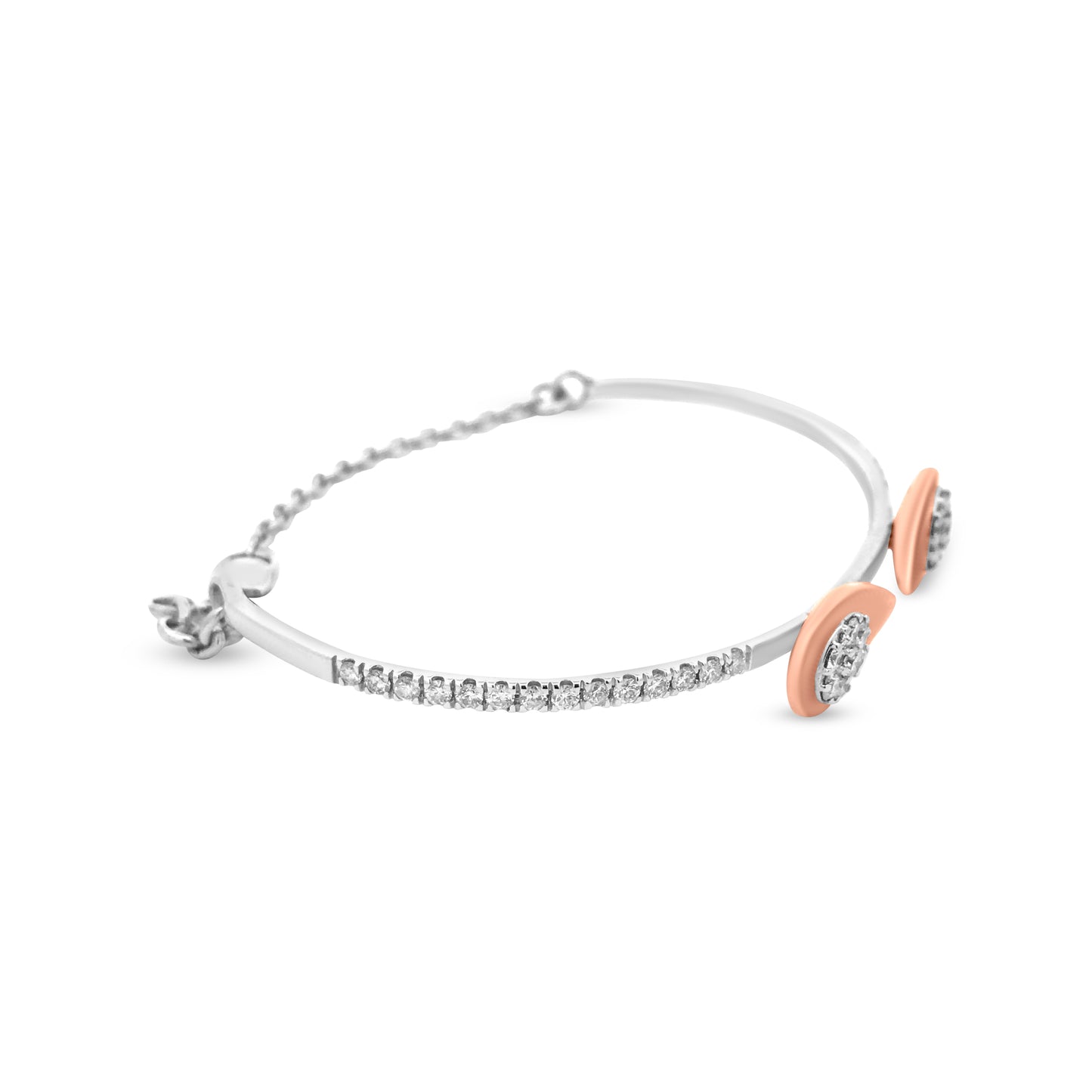 18K White and Rose Gold Aesthetic Diamond Bracelet For Women? And Girl?