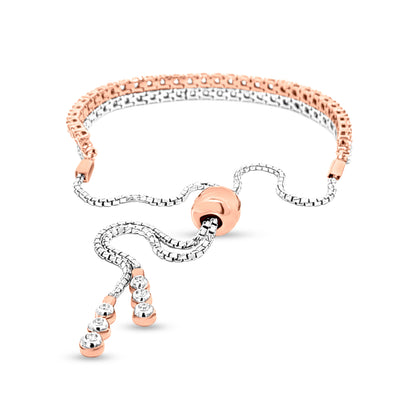Radiant Fusion: 18k Rose and White Gold Bolo Bracelet