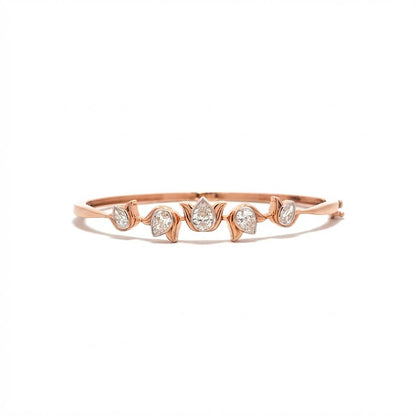 18K Rose Gold Diamond Bracelet with Pear-Shaped Diamonds