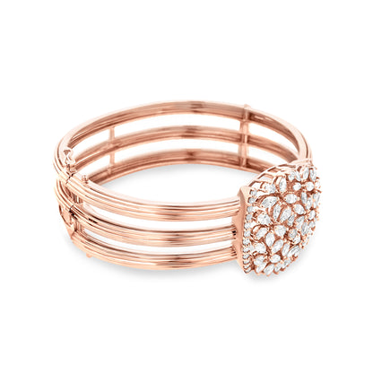 18K Rose Gold Diamond Cuff Bangle