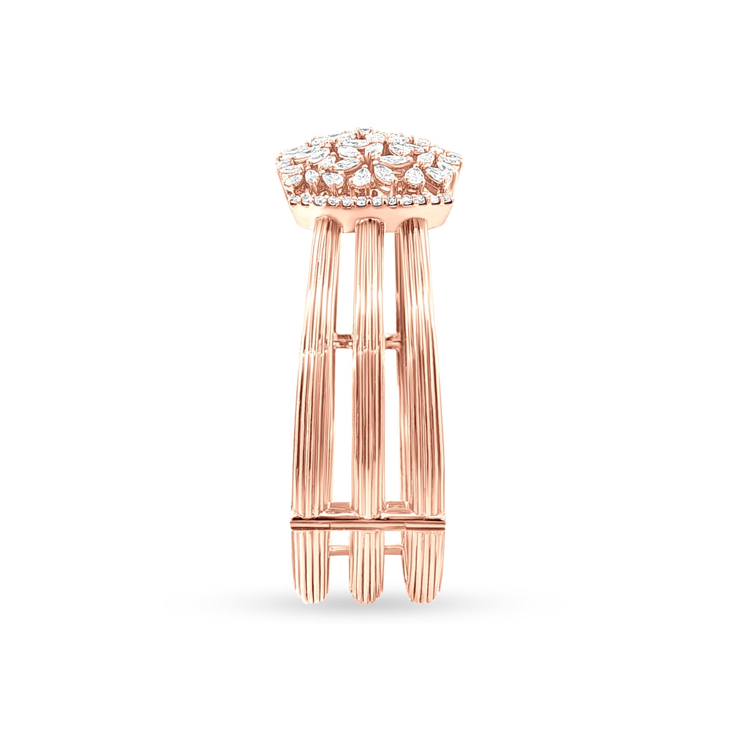 18K Rose Gold Diamond Cuff Bangle