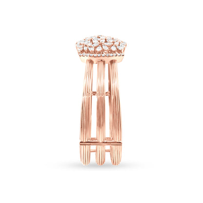 18K Rose Gold Diamond Cuff Bangle