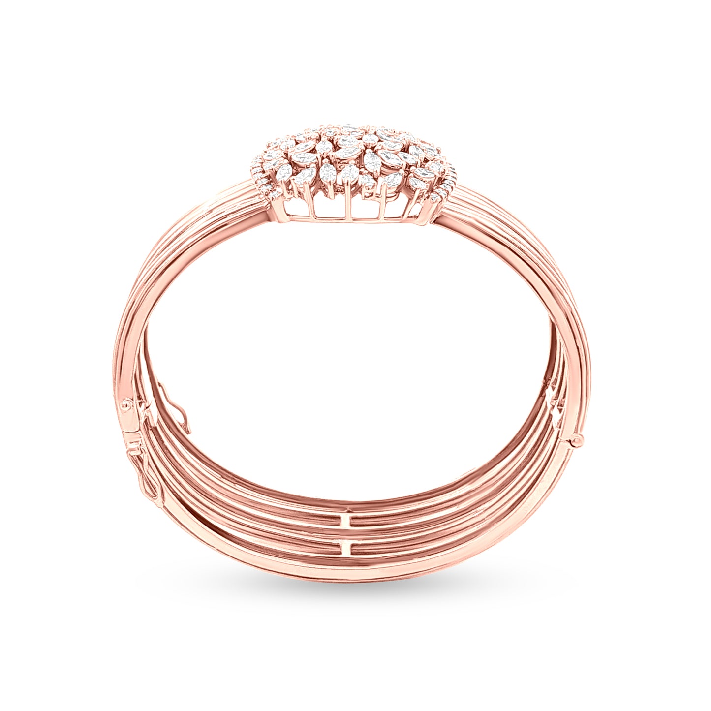 18K Rose Gold Diamond Cuff Bangle