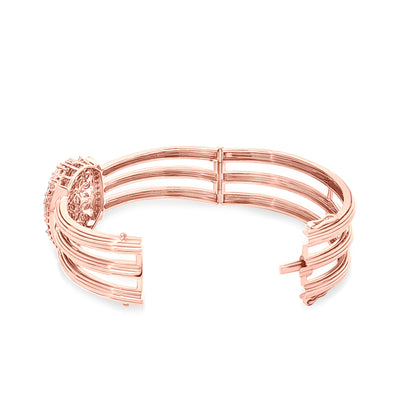 18K Rose Gold Diamond Cuff Bangle