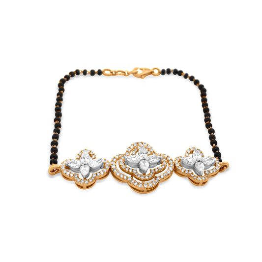 18K Yellow Gold Pear And Marquise Shape Western Contemporary Bracelet