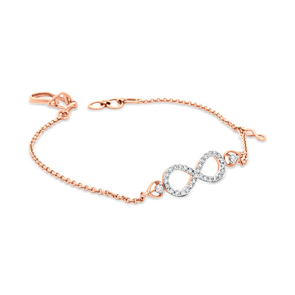Rasa Infinite Radiance: 18k Rose Gold Chain Infinity Diamond Bracelet