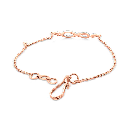 Rasa Infinite Radiance: 18k Rose Gold Chain Infinity Diamond Bracelet