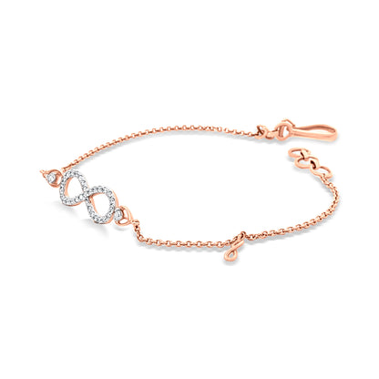Rasa Infinite Radiance: 18k Rose Gold Chain Infinity Diamond Bracelet