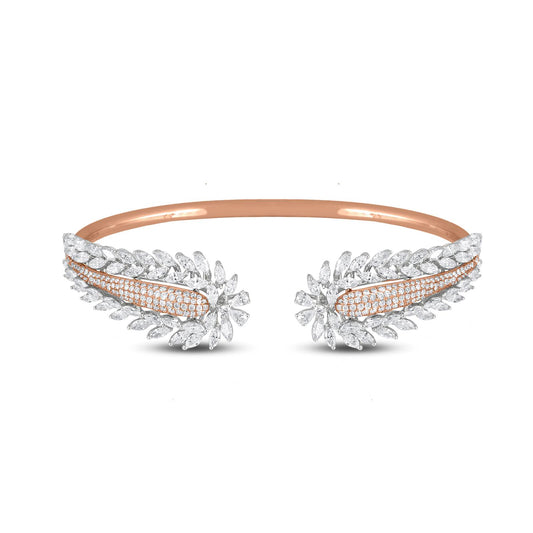 Cuff Diamond Bracelet In 18K Rose Gold