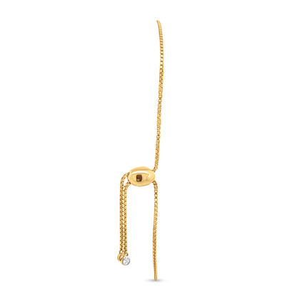 Triveni Blooms: 18k Yellow Gold 3 Flower Motif Chain Bolo Bracelet with Diamonds