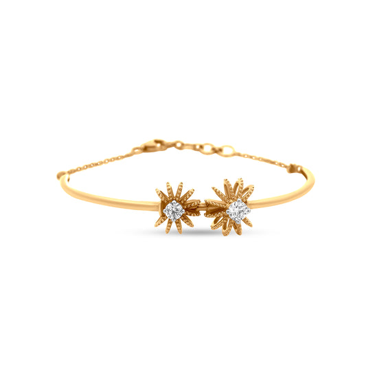Experience Luxury With Our 18K Yellow Gold Diamond Studded Chain Bracelet, Perfect For Daily Wear Or Gifting