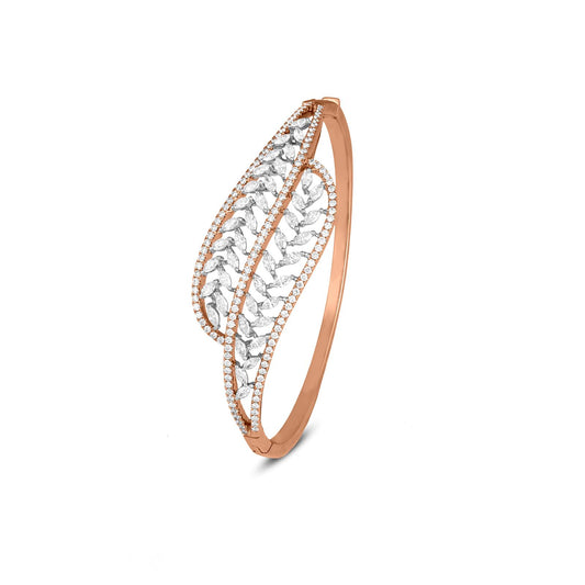 Leaf Diamond Bracelet In 18K Rose Gold